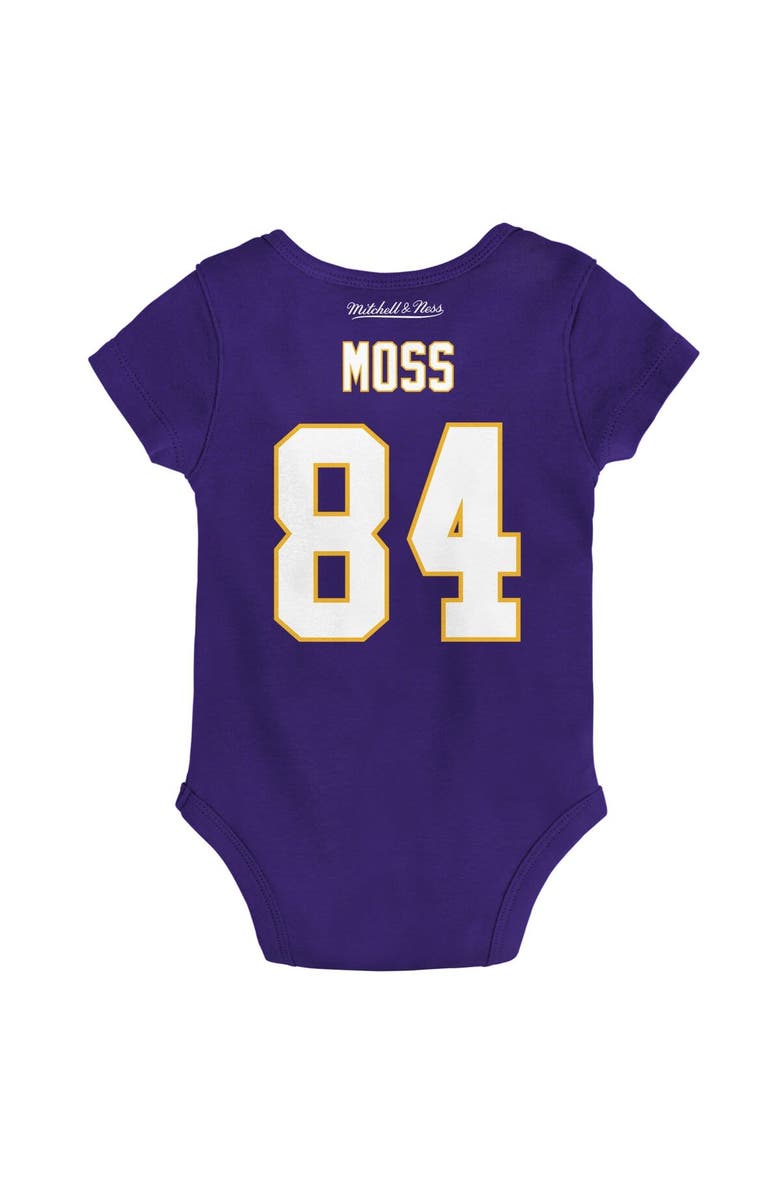 Mitchell & Ness Infant Mitchell & Ness Randy Moss Purple Minnesota Vikings Mainliner Retired Player Name & Number Bodysuit, Alternate, color, Purple