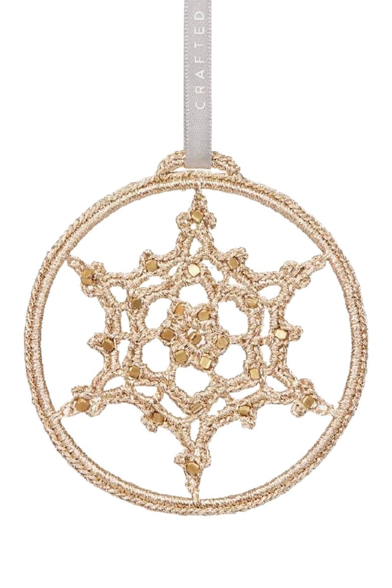 Eternal Snowflake Ornament, Main, color, Gold