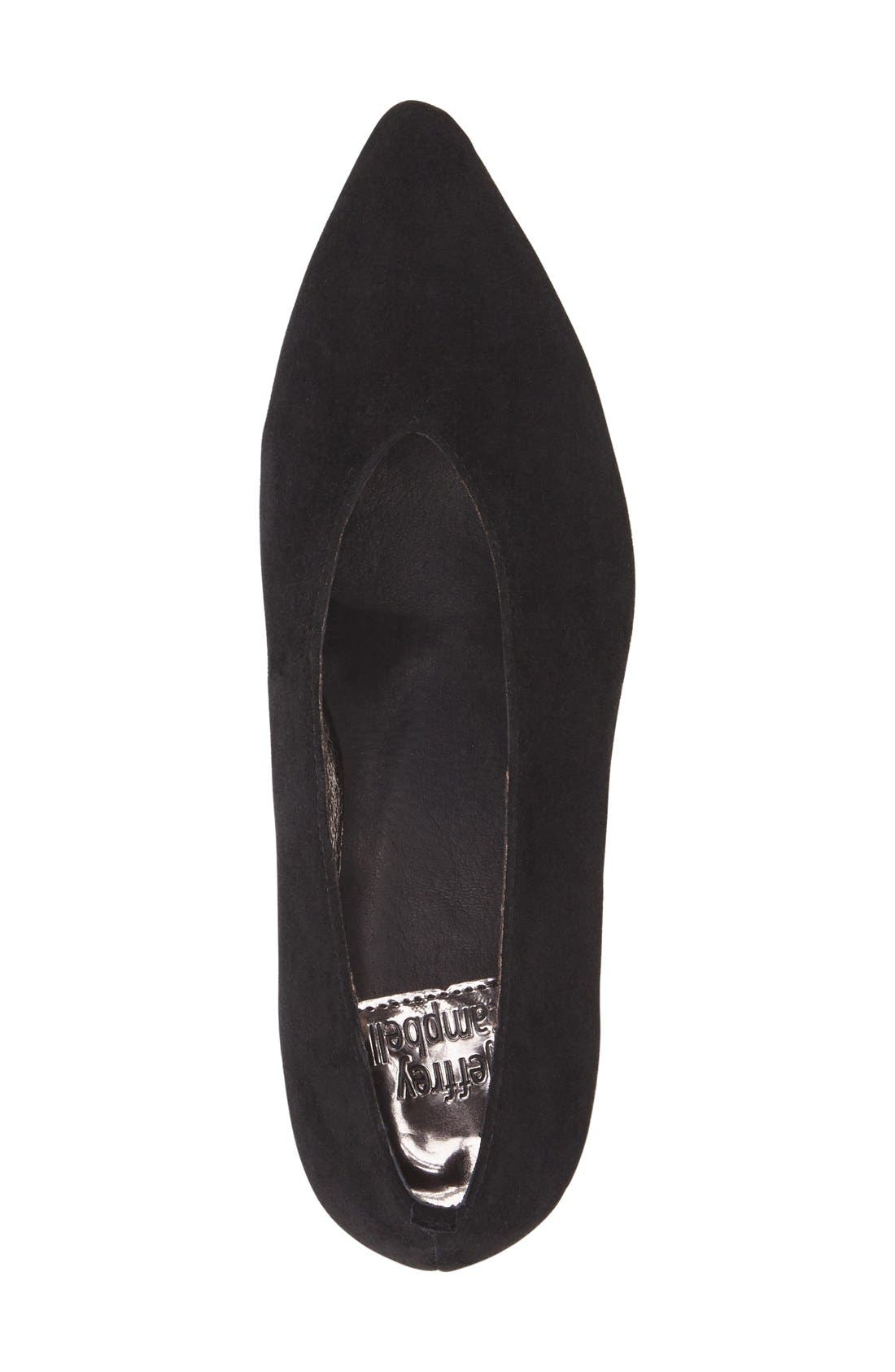 'Carla' Pointy Toe Pump, Alternate, color, BLACK SUEDE