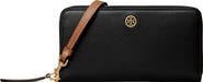 Tory Burch Robinson Pebble Leather Zip Around Continental Wallet