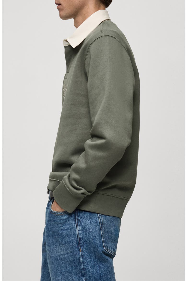 Poems Squad Cotton Polo Sweatshirt, Alternate, color, GREEN