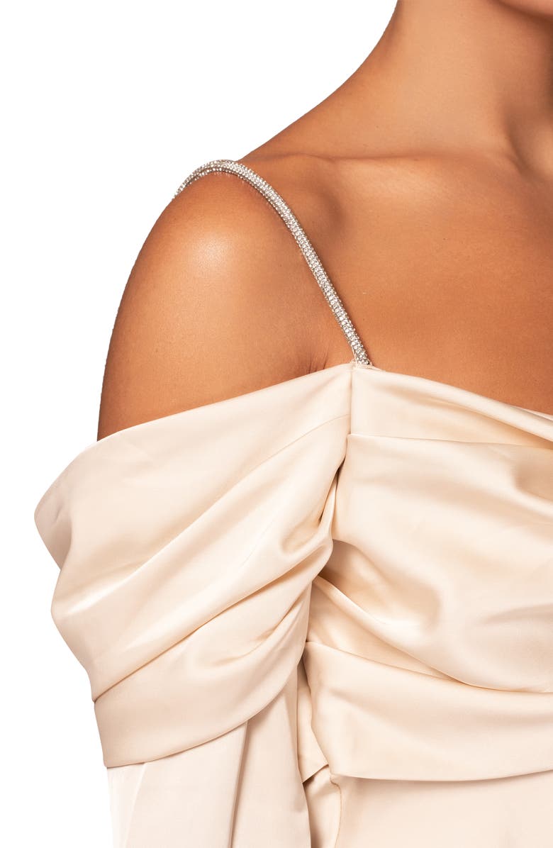 JLUXLABEL One & Only Long Sleeve Satin Cocktail Dress, Alternate, color, 