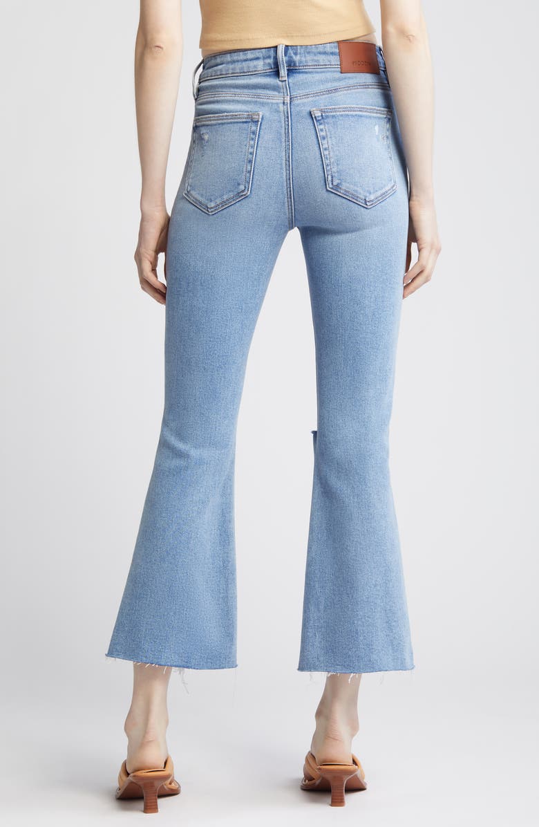 HIDDEN JEANS Ripped High Waist Crop Flare Jeans, Alternate, color, 