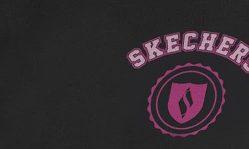 Skechers Collegiate Crest Crewneck Sweatshirt In Black