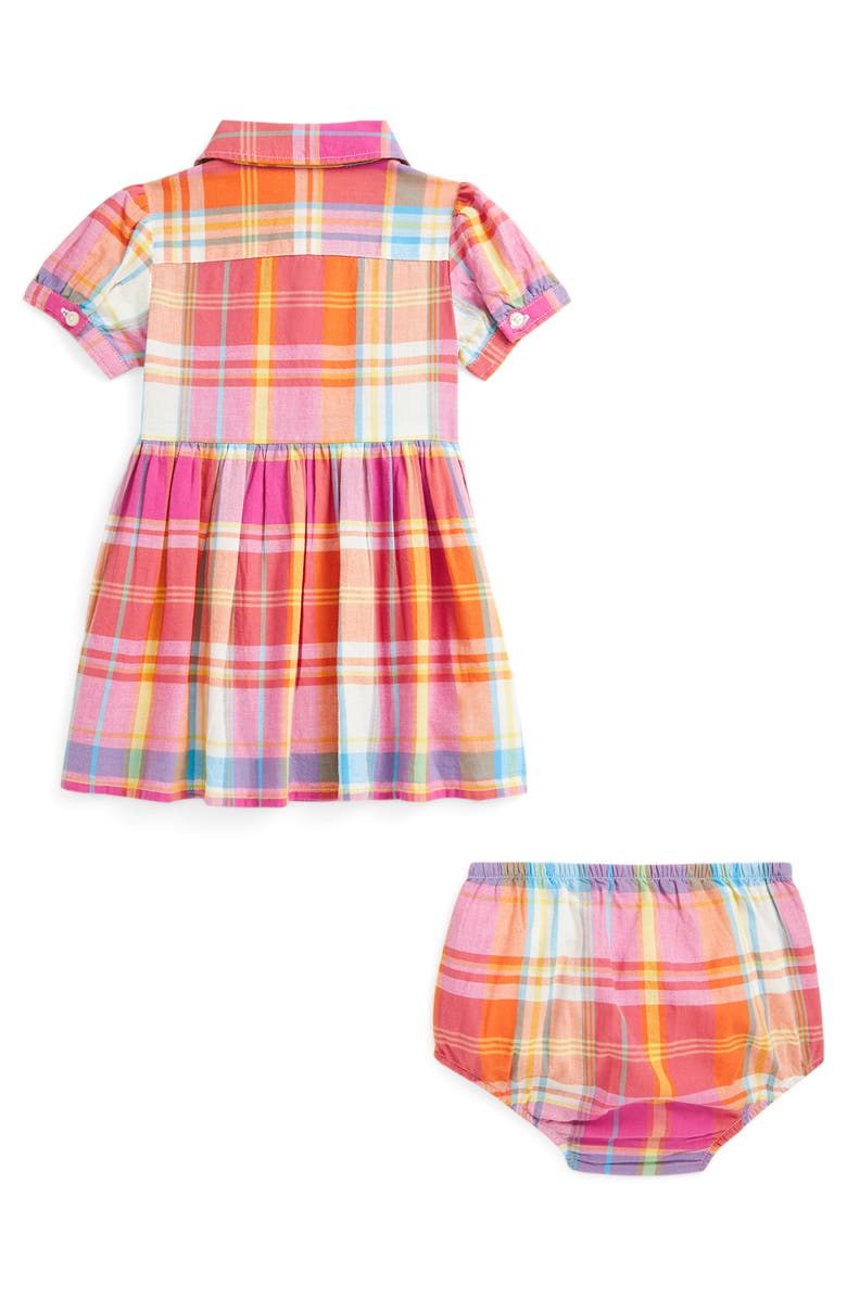 Ralph Lauren Madras Cotton Shirtdress & Bloomers, Alternate, color, 