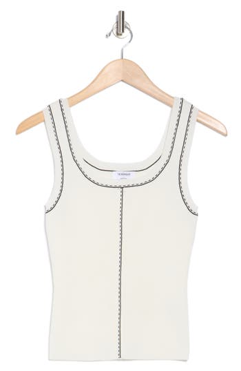 BLU PEPPER BLU PEPPER CONTRAST STITCH SCOOP NECK SWEATER TANK
