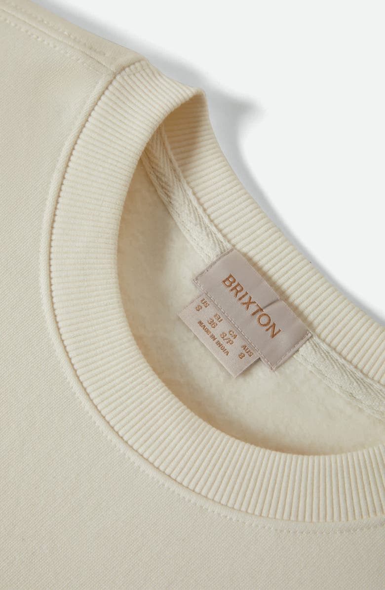 Brixton Speed Team Oversize Cotton Fleece Sweatshirt, Alternate, color, Off White