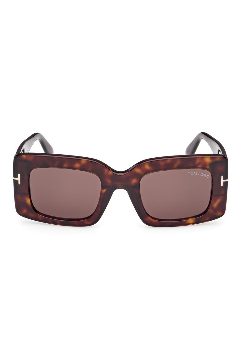 Brigitta 50mm Rectangular Sunglasses, Main, color, DARK HAVANA / BROWN
