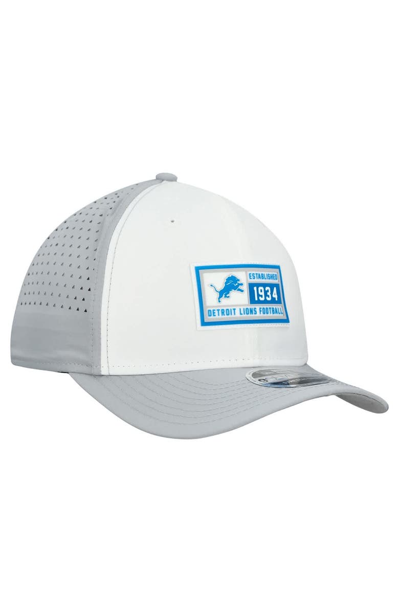New Era Men's New Era  White/Silver Detroit Lions Established Patch 9SEVENTY Adjustable Hat, Alternate, color, White