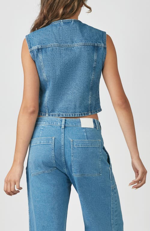 Shop Lola Jeans Carter Cropped Vest In Vintage Nostalgia