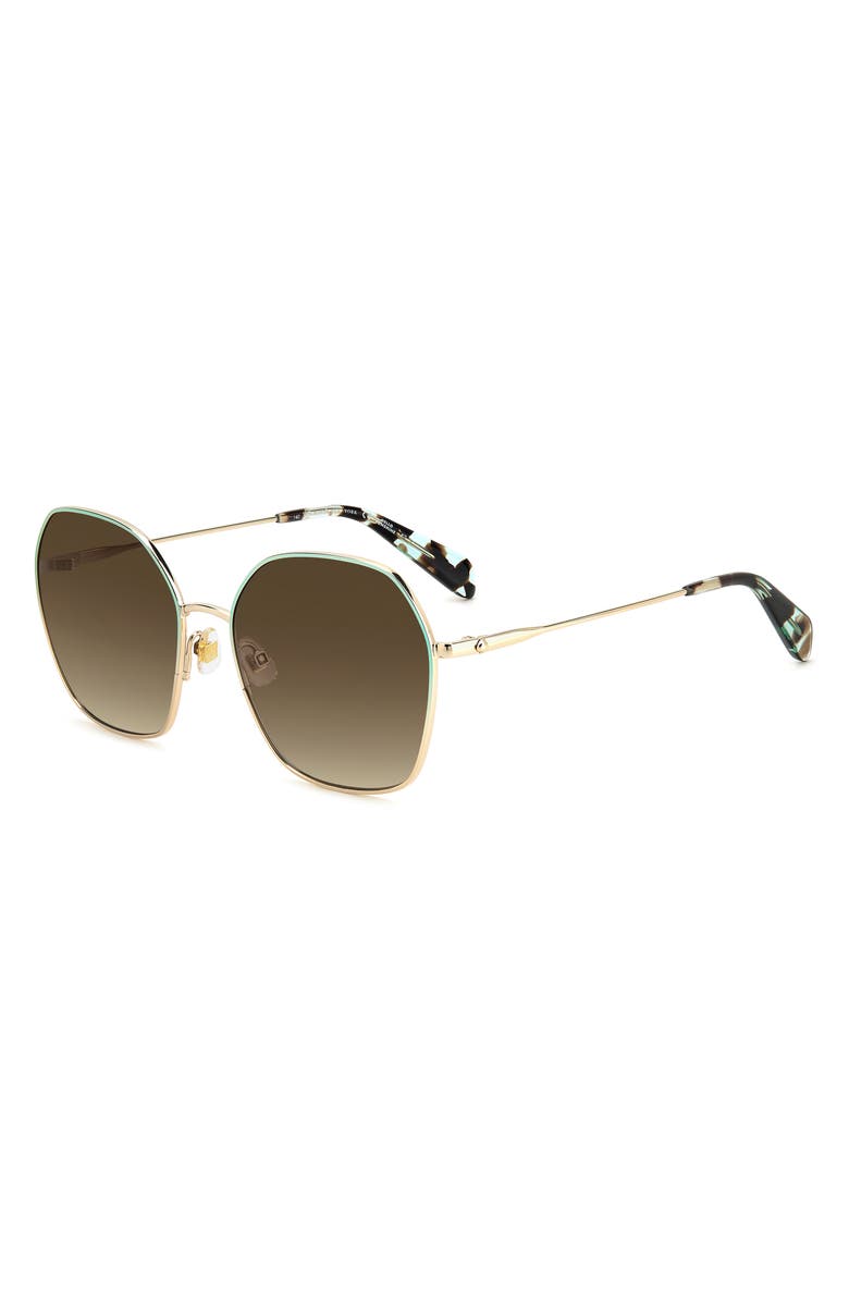 Kate Spade New York kenna 57mm square sunglasses, Alternate, color, Gold Blue/ Brown Gradient