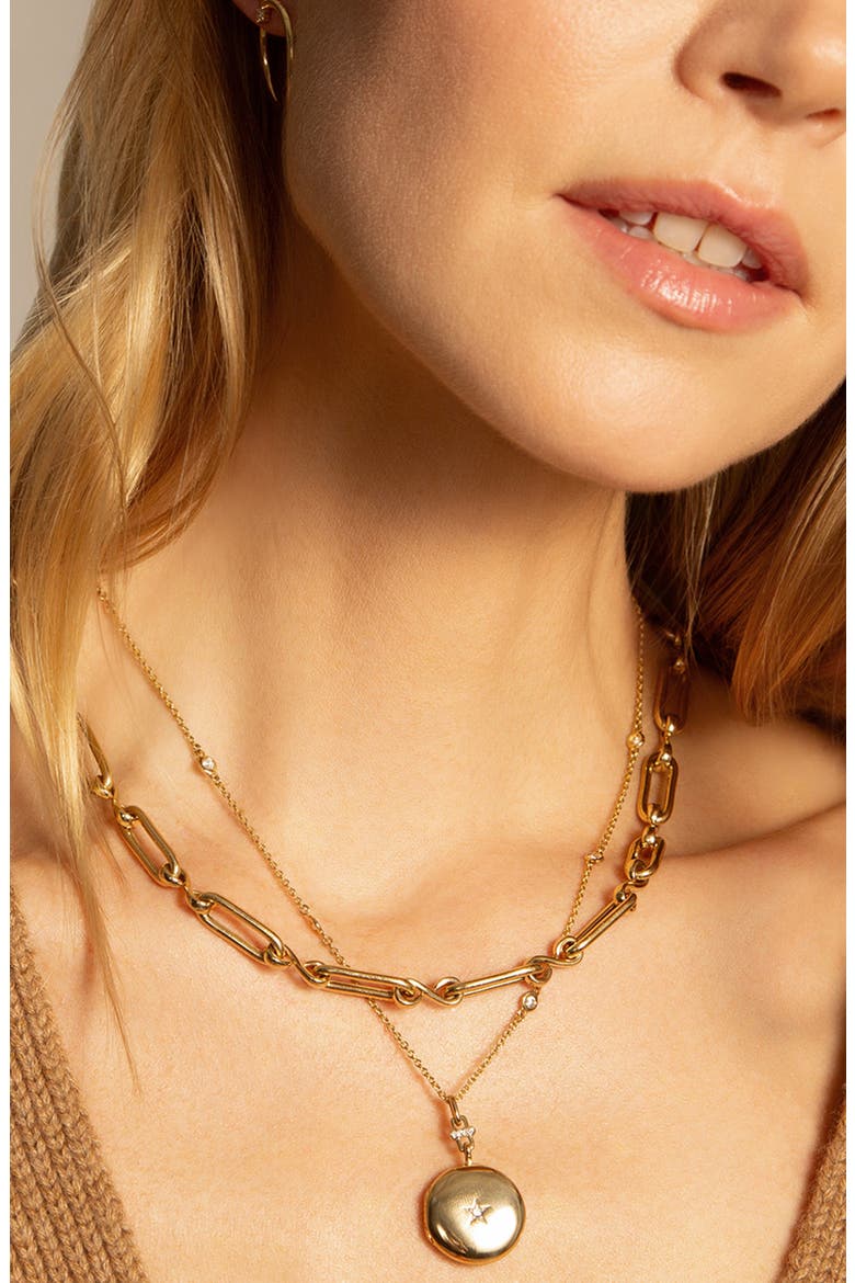 Twinkle Star 18k Gold Locket Necklace, Alternate, color, 18K YELLOW GOLD