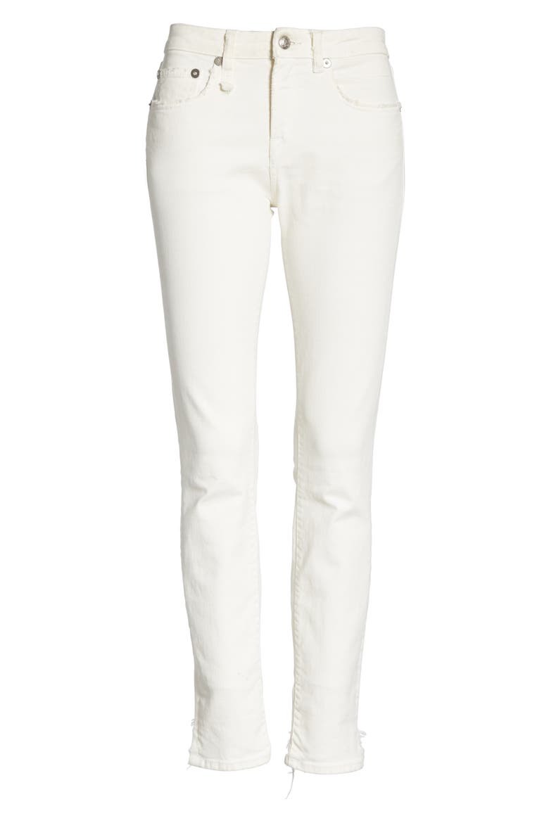 Allison Distressed Skinny Jeans, Alternate, color, GARRET WHITE