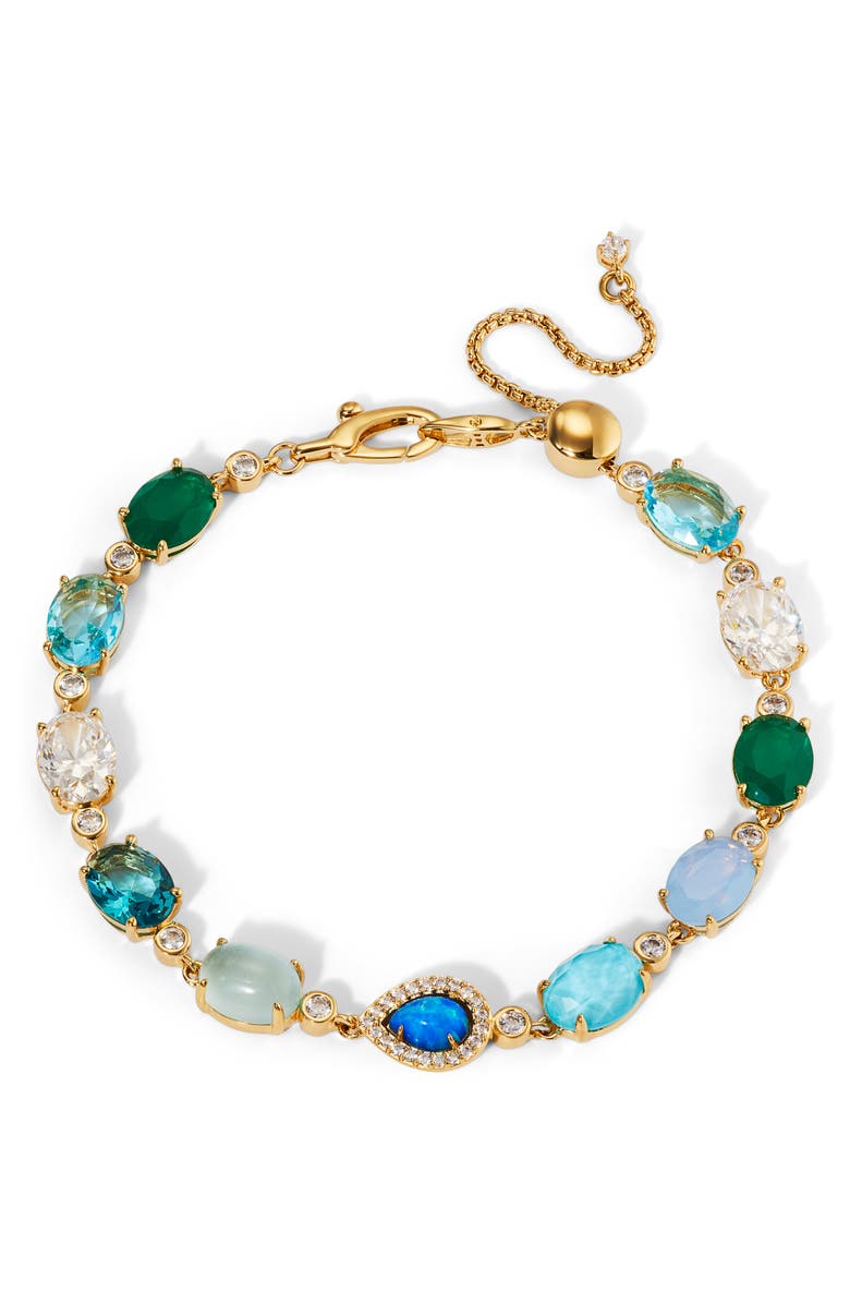 Nadri Blue Lagoon Line Bracelet, Main, color, Gold