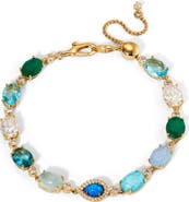Nadri Blue Lagoon Line Bracelet
