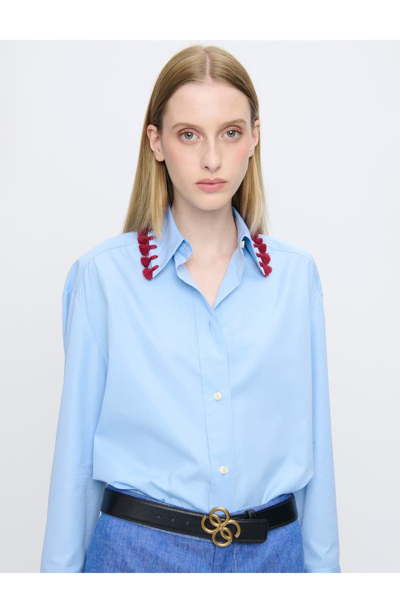 Callas Milano LYN Tassel collar shirt, Alternate, color, Blue