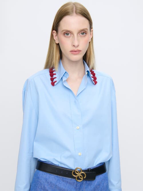 Callas Milano Lyn Tassel Collar Shirt In Blue