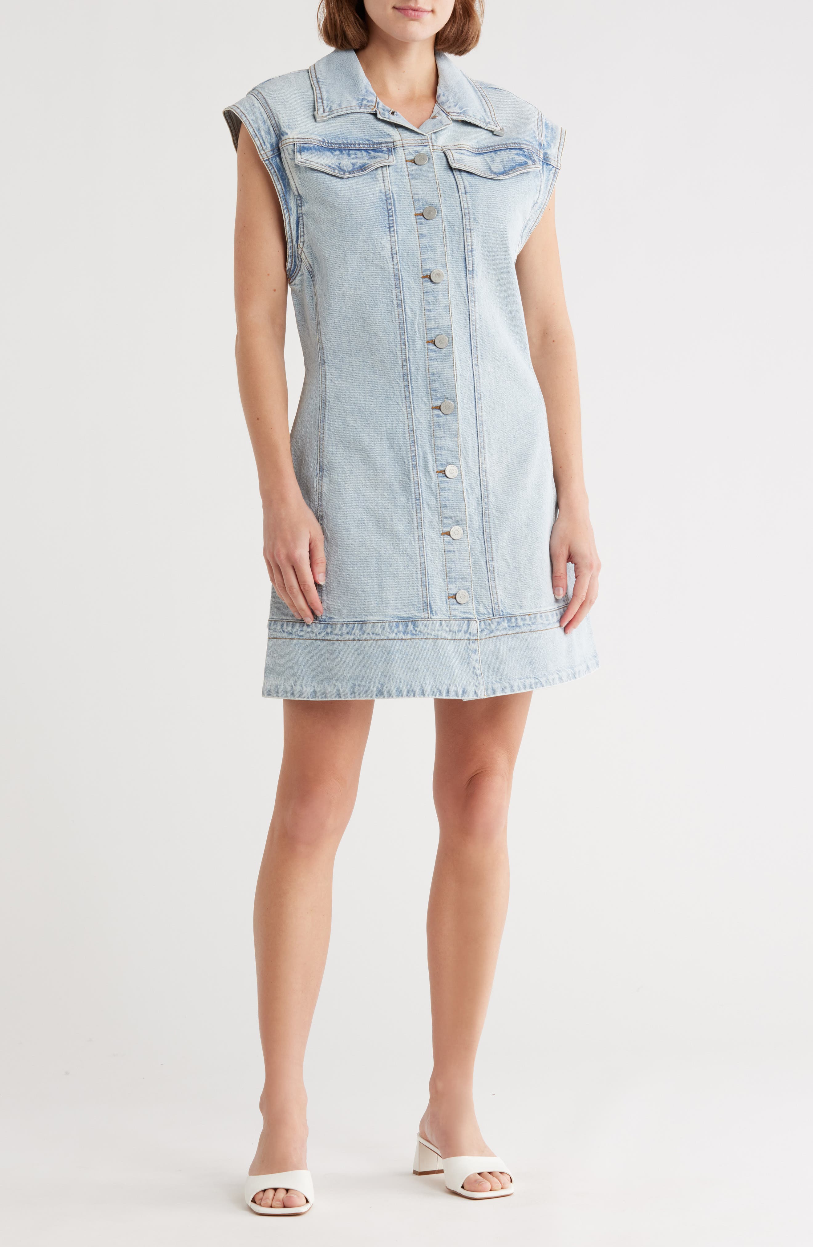 Habitual Sleeveless Denim Shirtdress