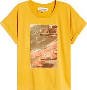 CITY BLUES Cuffed Stretch Cotton Graphic T-Shirt