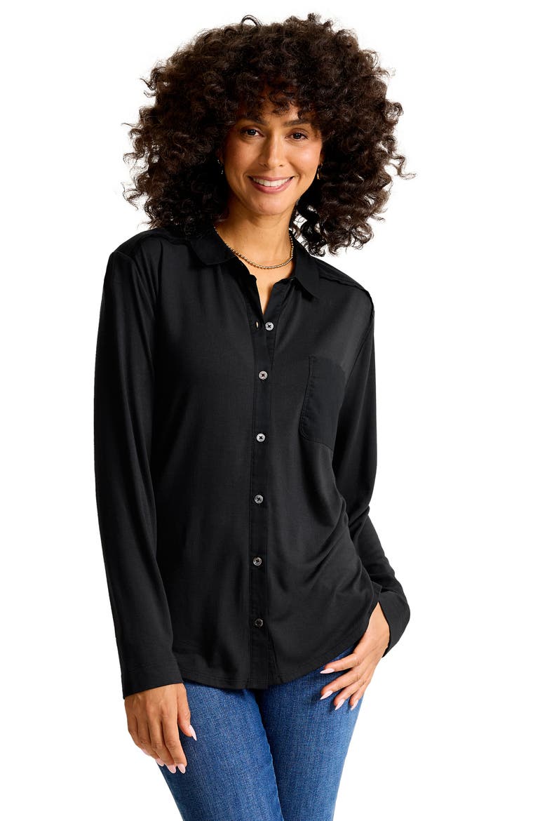 Button-Up Shirt, Alternate, color, BLACK