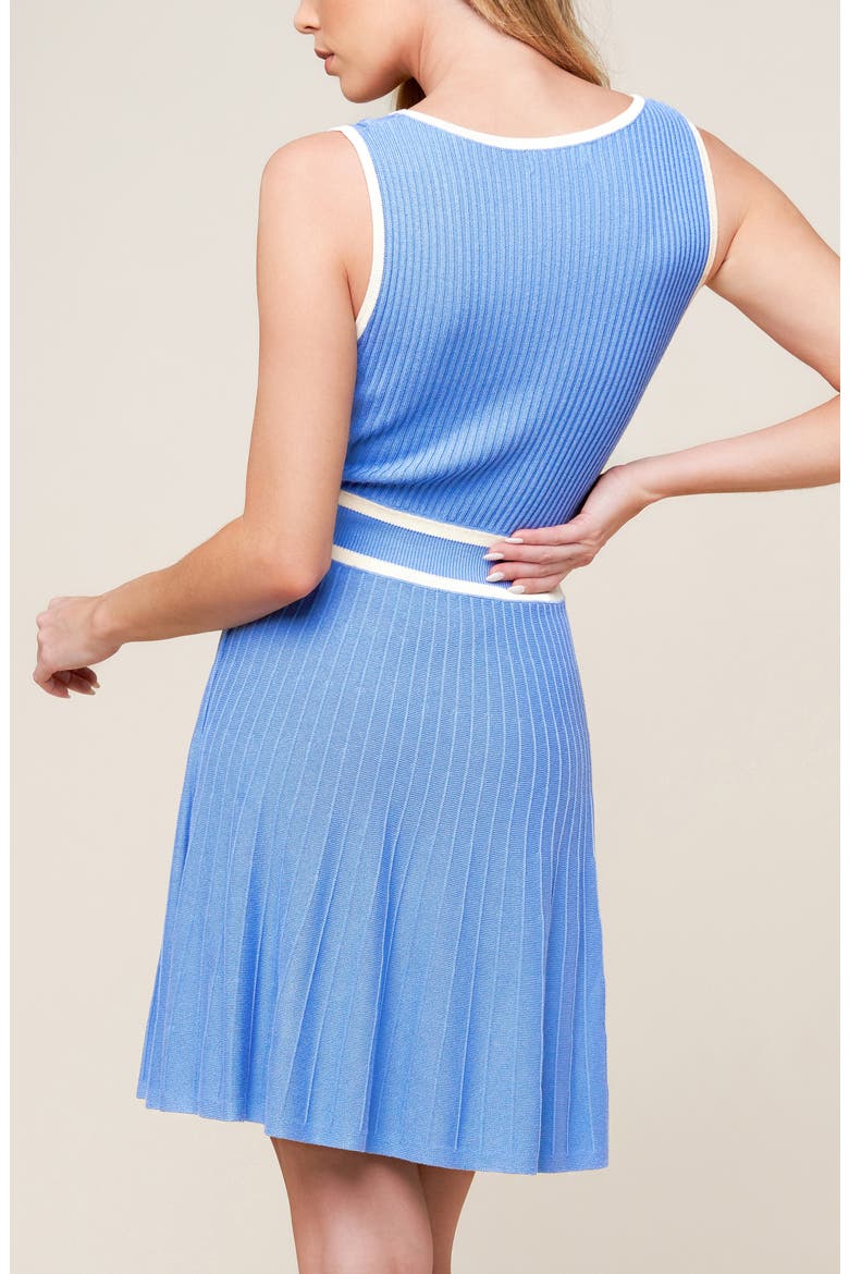 Stripe Sleeveless Sweater Minidress, Alternate, color, BLUE/ IVORY