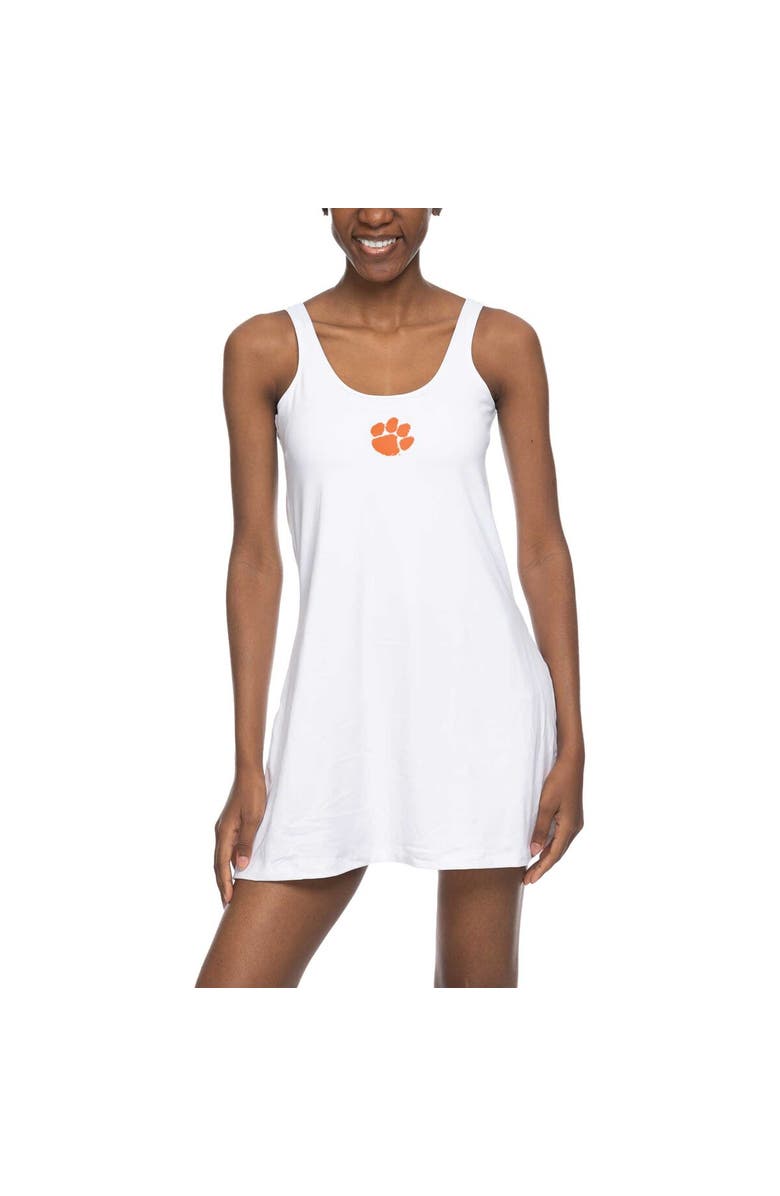 ZOOZATZ Women's ZooZatz White Clemson Tigers Logo Scoop Neck Dress, Alternate, color, White