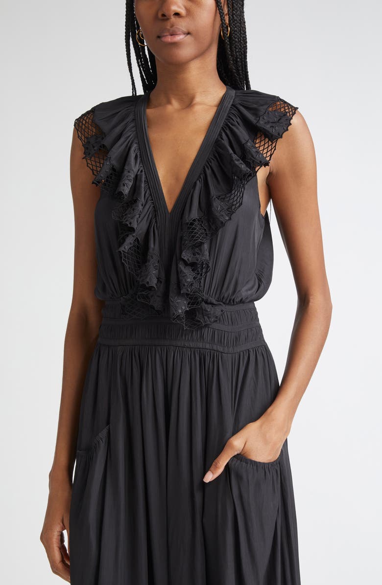 Ramy Brook Laila Ruffle Smocked Waist Maxi Dress, Alternate, color,