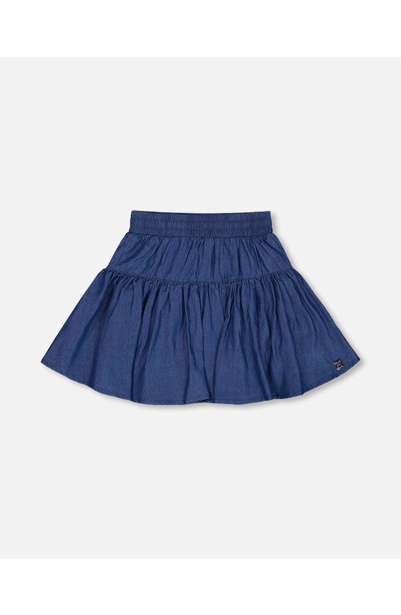 Deux par Deux Little Girl's Chambray Skort Navy Blue, Main, color, 