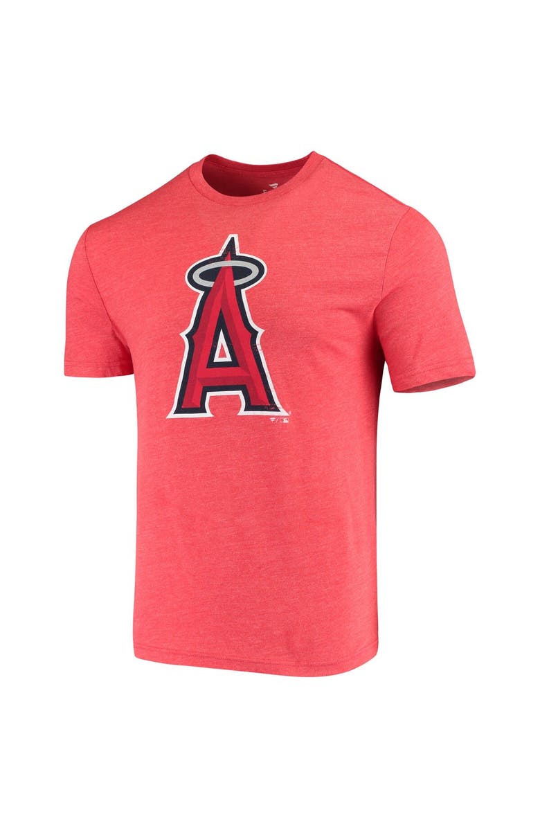 FANATICS Men's Fanatics Red Los Angeles Angels Weathered Official Logo Tri-Blend T-Shirt, Alternate, color, Red