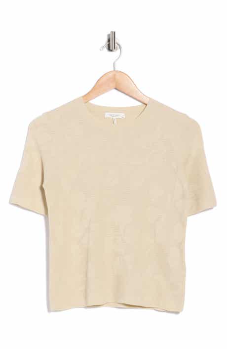 rag & bone Pam Short Sleeve Cotton Jacquard Sweater