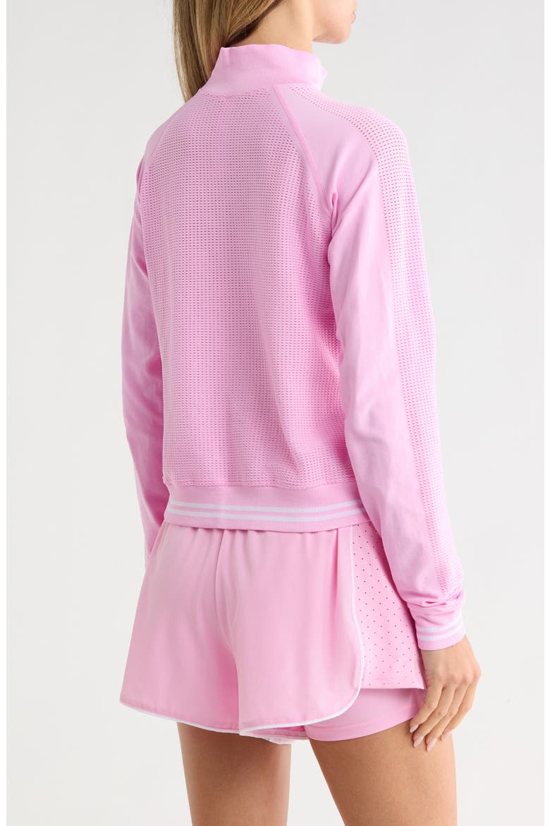 Seamless Net Play Tennis Jacket, Alternate, color, PINK PEONY/ WHITE