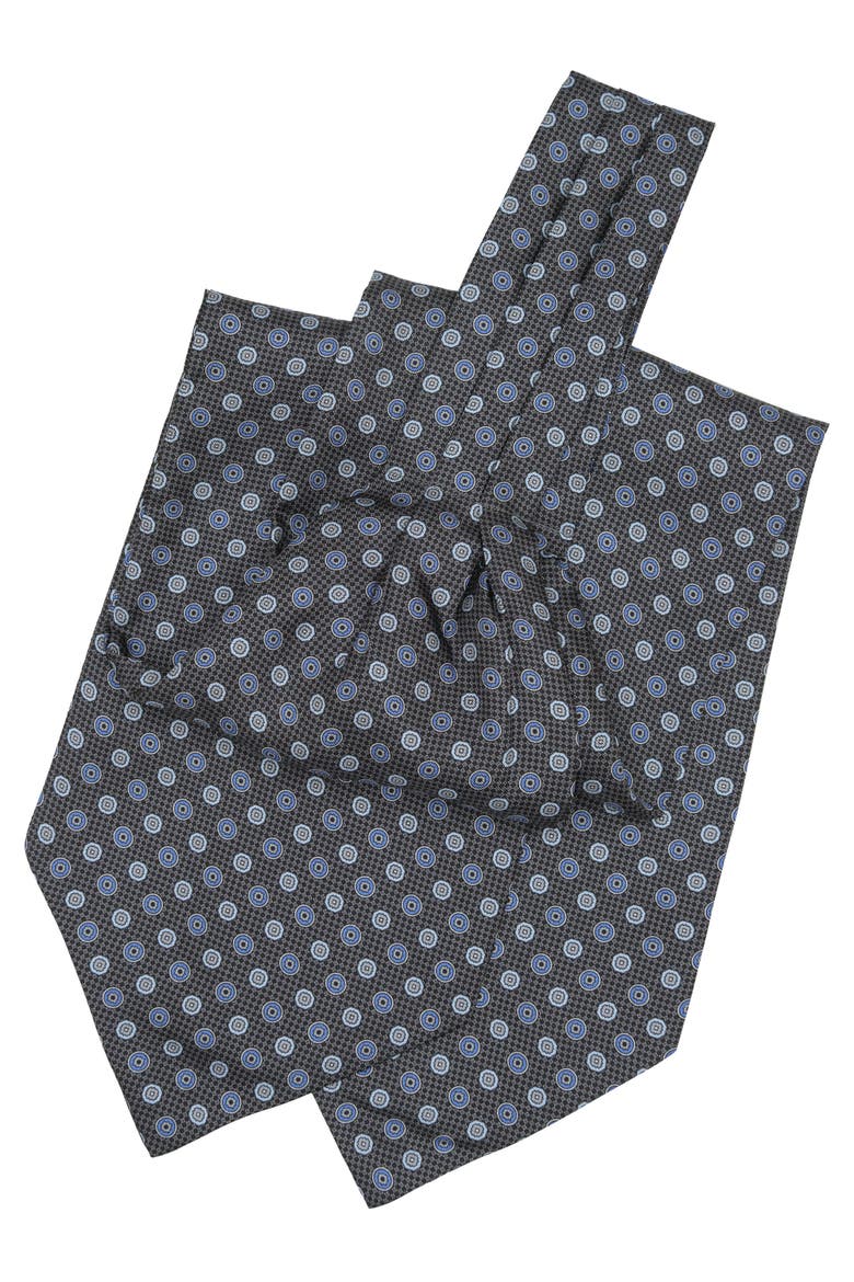Nino - Silk Ascot Cravat Tie for Men, Alternate, color, Charcoal