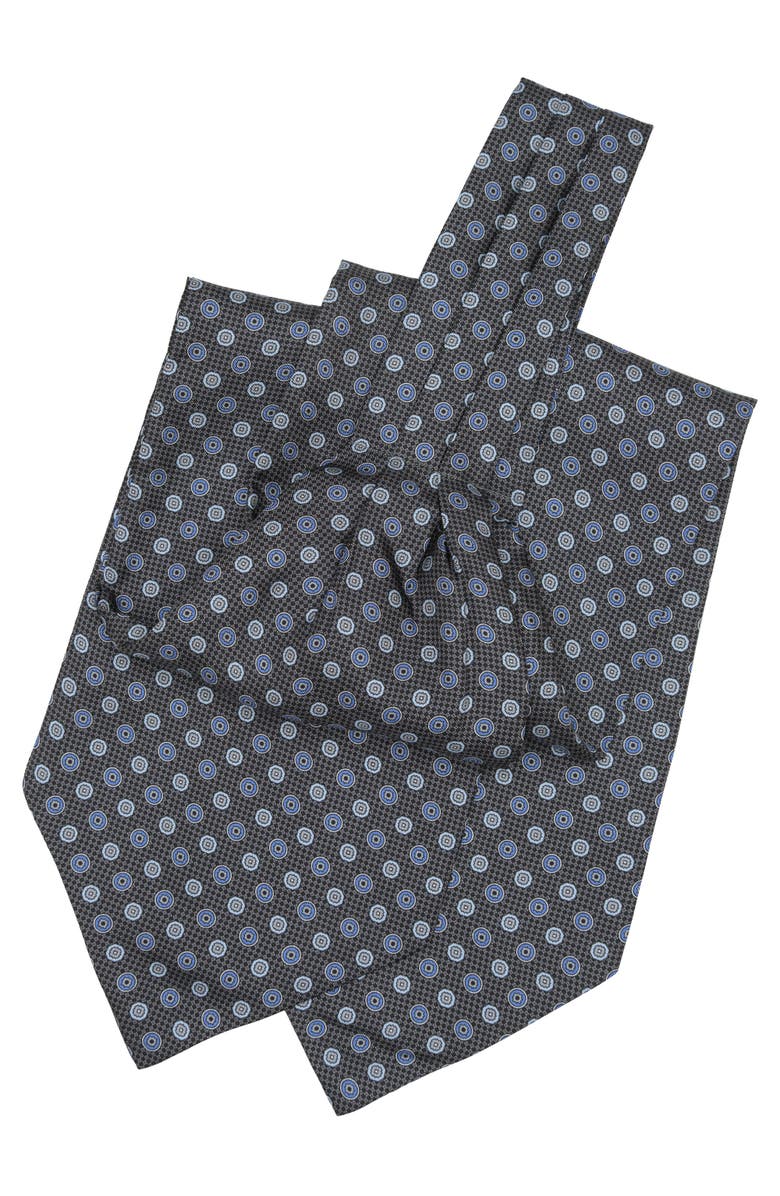 Elizabetta Nino - Silk Ascot Cravat Tie for Men, Alternate, color, Charcoal
