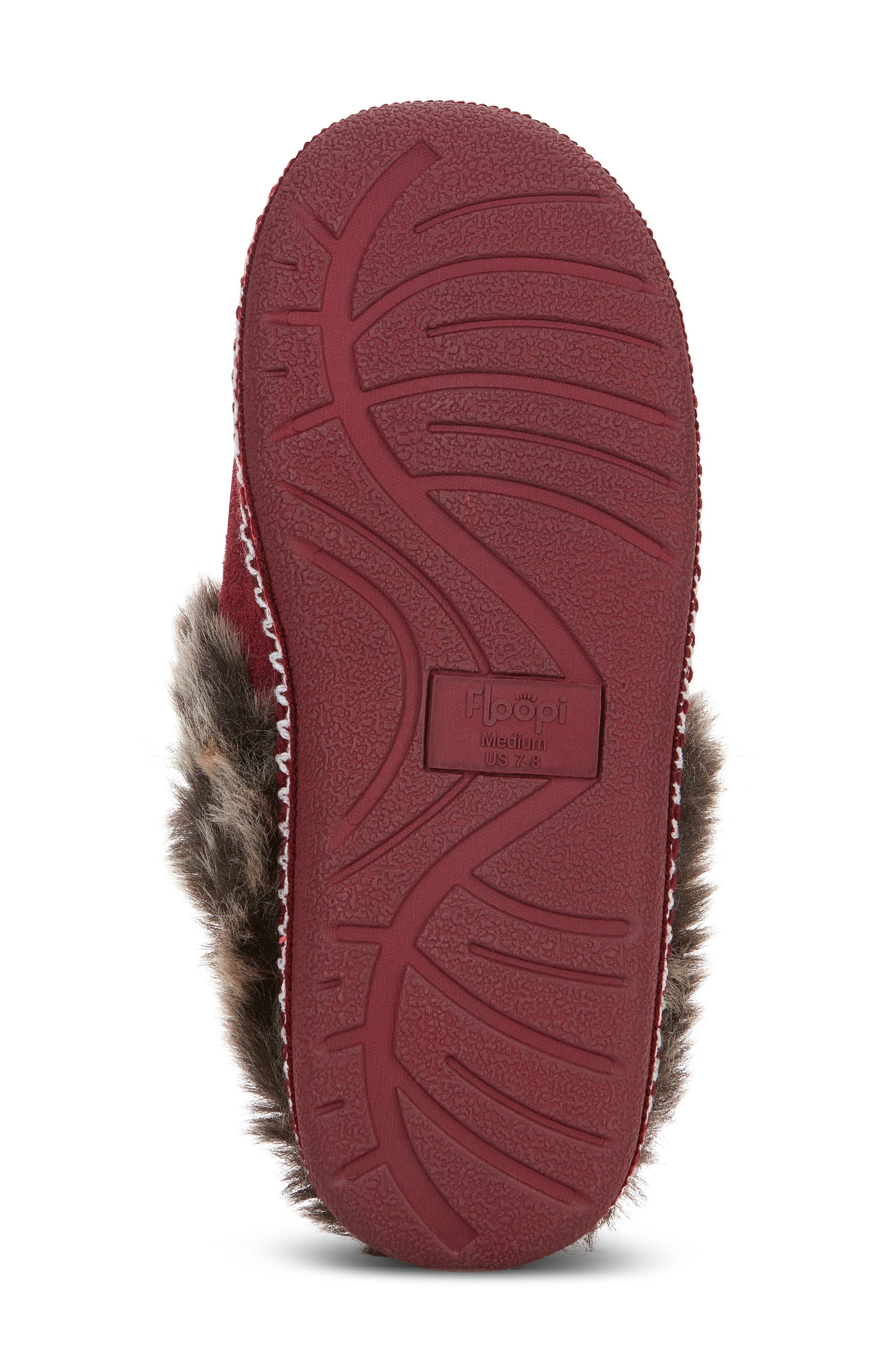 FLOOPI Indoor/Outdoor Faux Fur Lined Slipper, Alternate, color, Wine