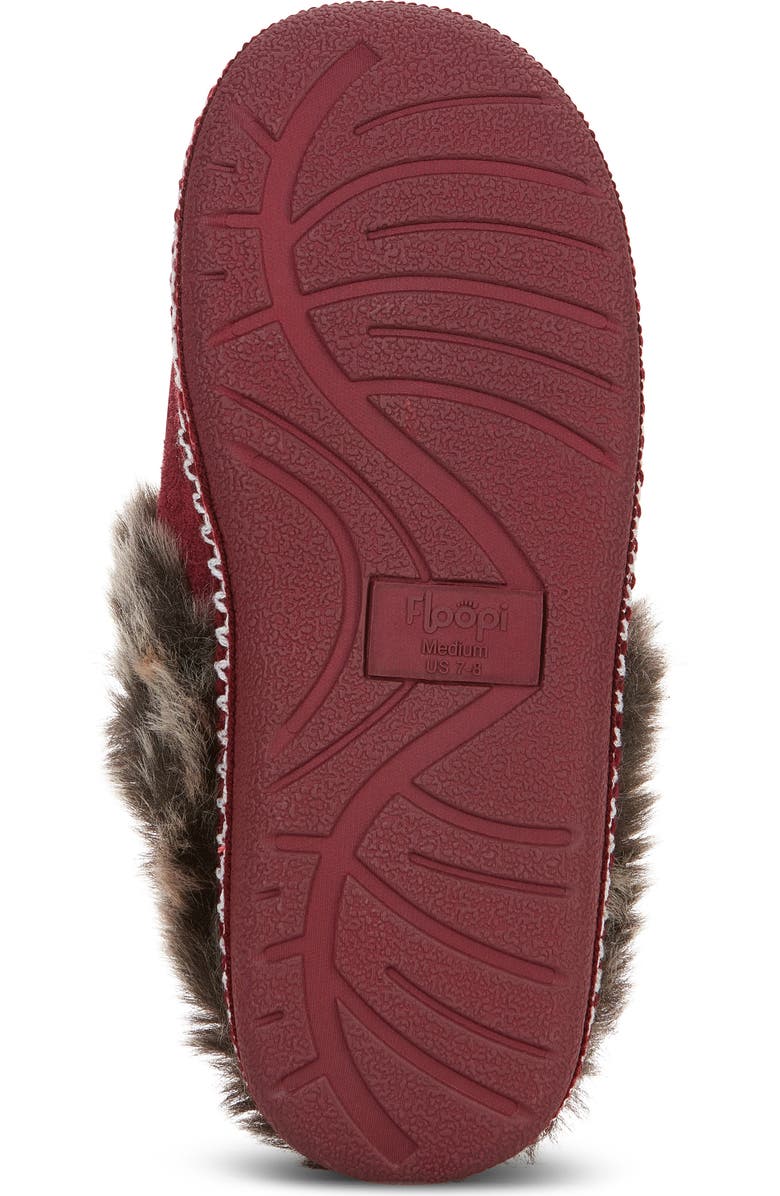 FLOOPI Indoor/Outdoor Faux Fur Lined Slipper, Alternate, color, Wine