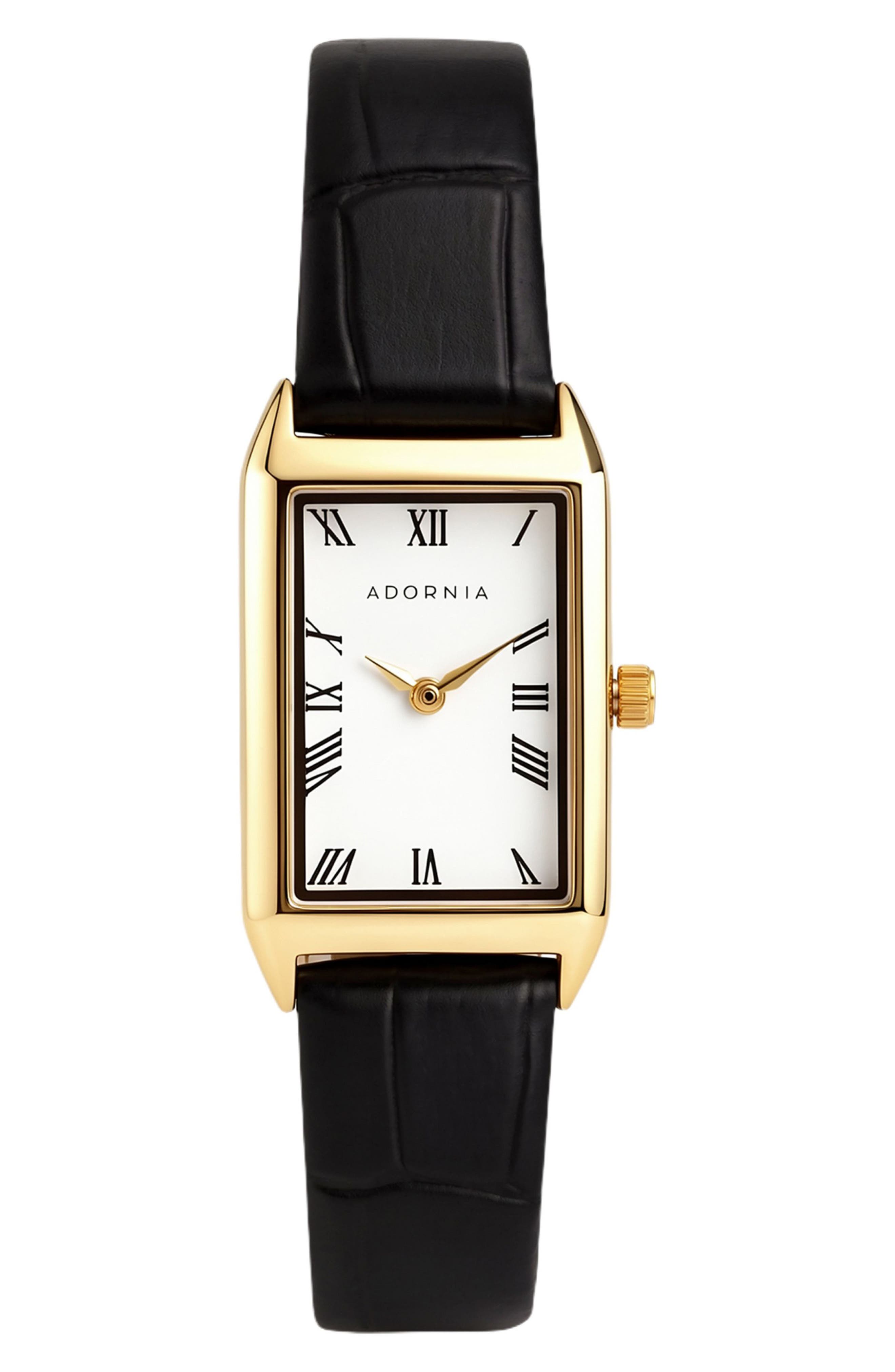 Zurich Faux Leather Strap Watch, 28mm x 20mm