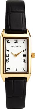 Adornia Zurich Faux Leather Strap Watch, 28mm x 20mm