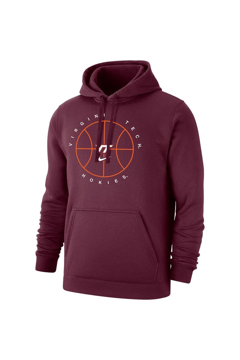 Men's Nike Maroon Virginia Tech Hokies Basketball Icon Club Fleece Pullover Hoodie, Alternate, color, Maroon