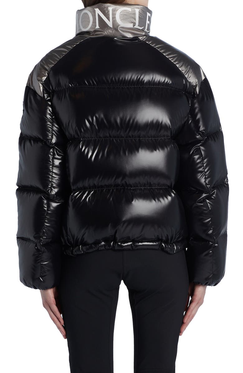 Moncler Cuscute Metallic Collar Down Puffer Jacket, Alternate, color,