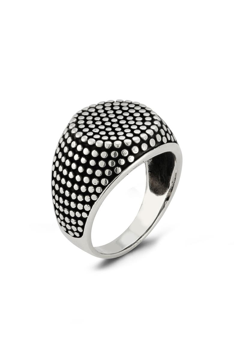 Yield of Men Sterlin Silver Dotted Signet Ring, Main, color, 
