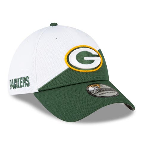 Men's New Era  White/Green Green Bay Packers 2023 Sideline 39THIRTY Flex Hat
