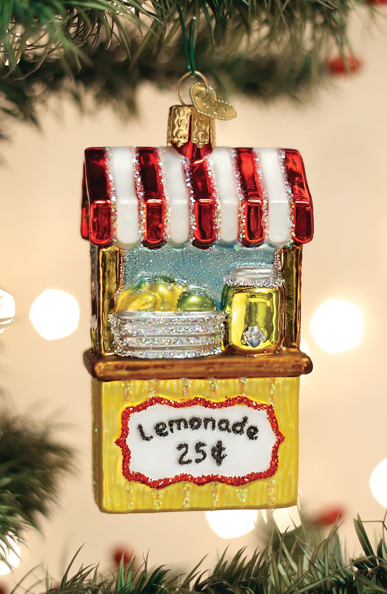 Old World Christmas Lemonade Stand Glass Ornament, Alternate, color, Yellow/Red