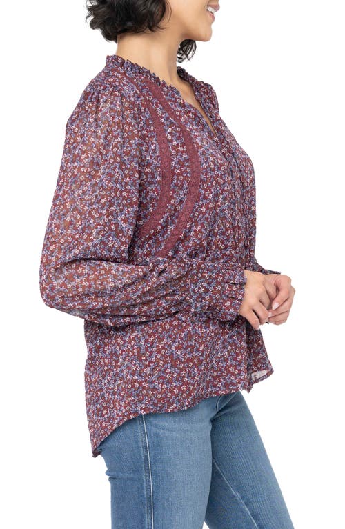 Gibsonlook Floral Long Sleeve Button-up Blouse