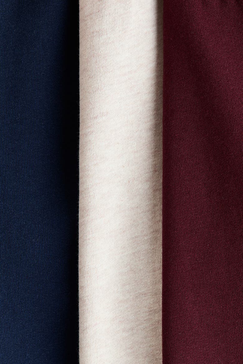 3-pack Cotton Joggers, Alternate, color, Navy blue/dark red/light beige