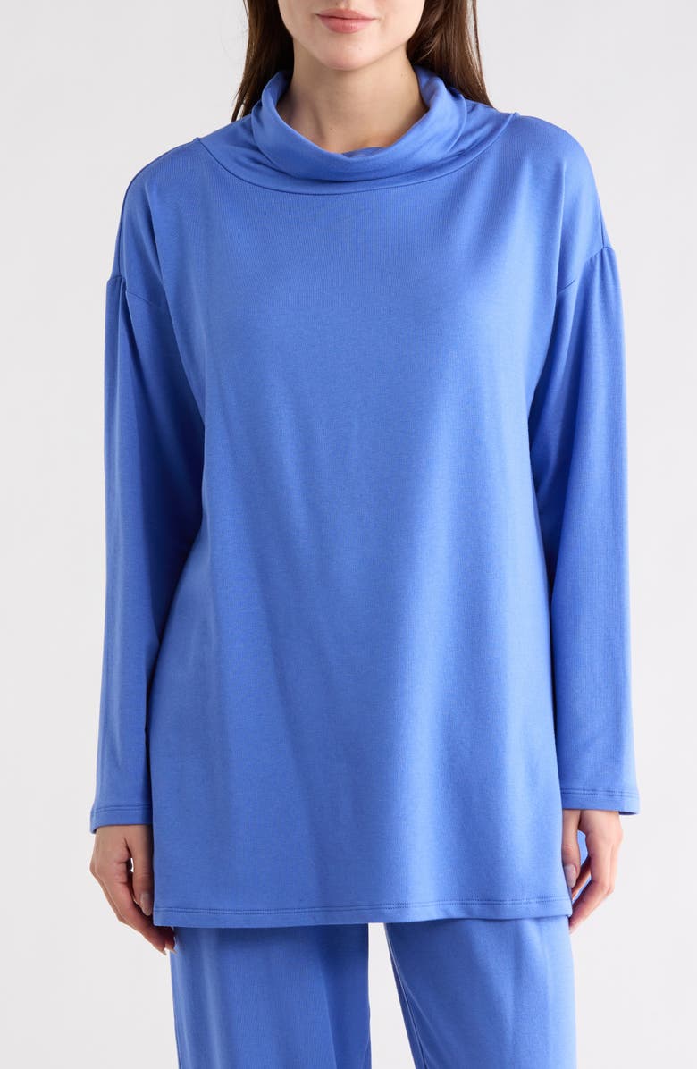 Eileen Fisher Cowl Neck Knit Top, Main, color, Blue Star