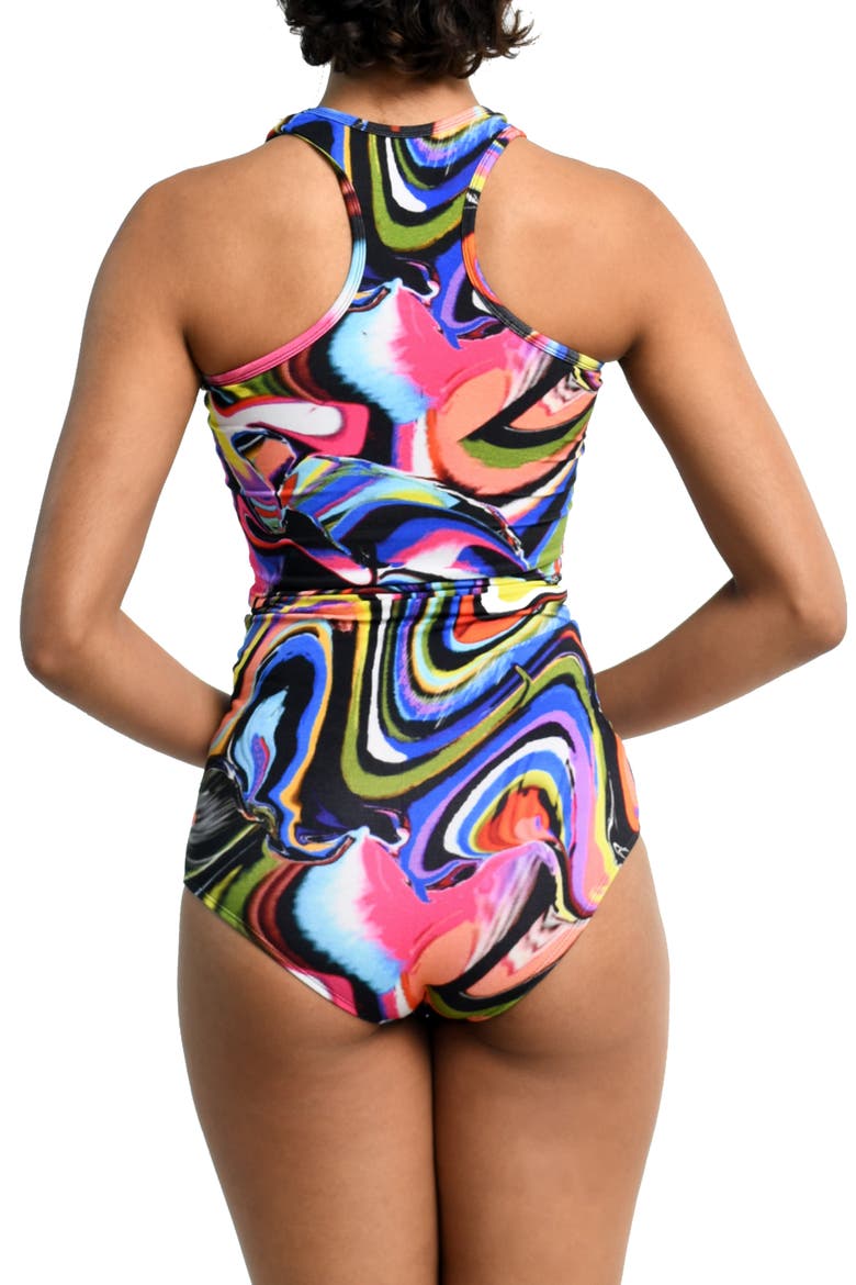 Print Racerback Bodysuit, Alternate, color, TY PRINT/ WHITE BASE