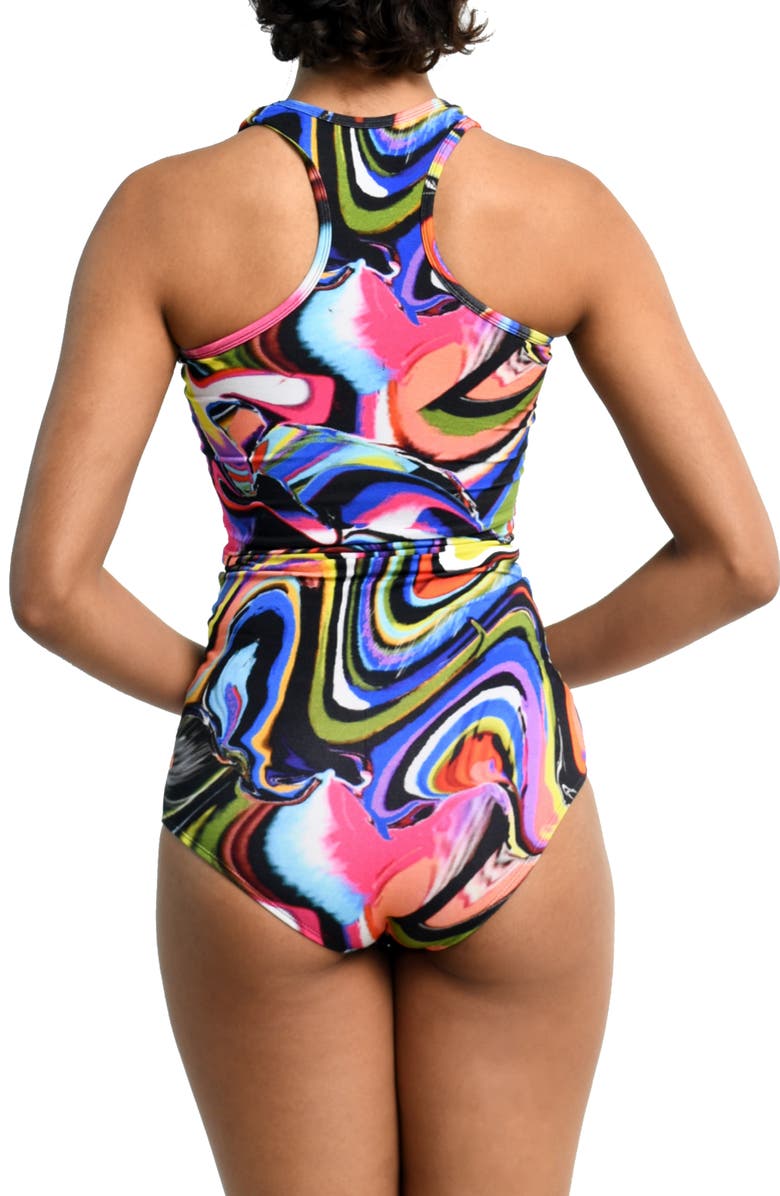Dai Moda Print Racerback Bodysuit, Alternate, color,