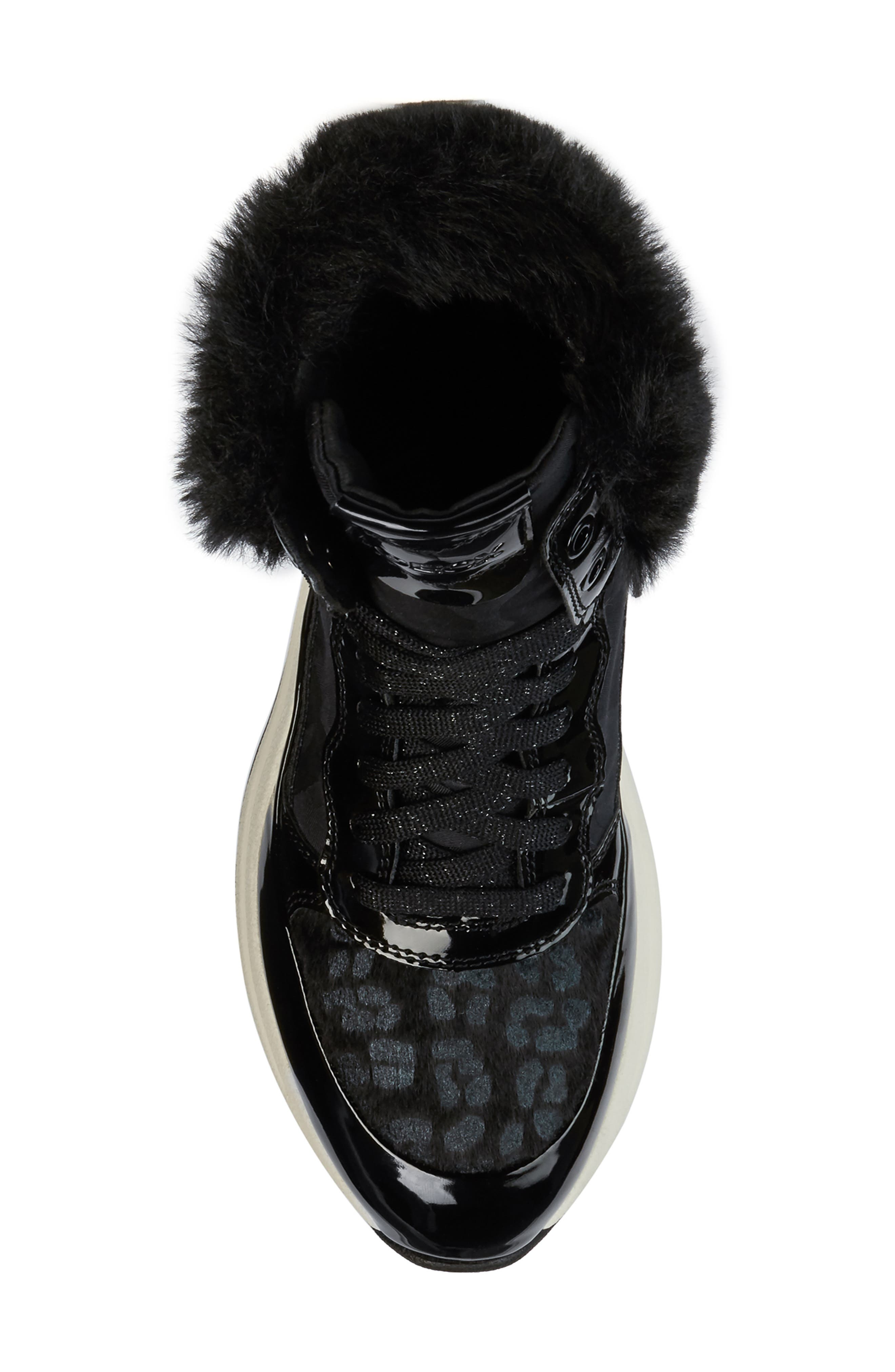 Geox Backsie Amphibiox Waterproof Faux Fur Trim Sneaker Boot, Alternate, color, 