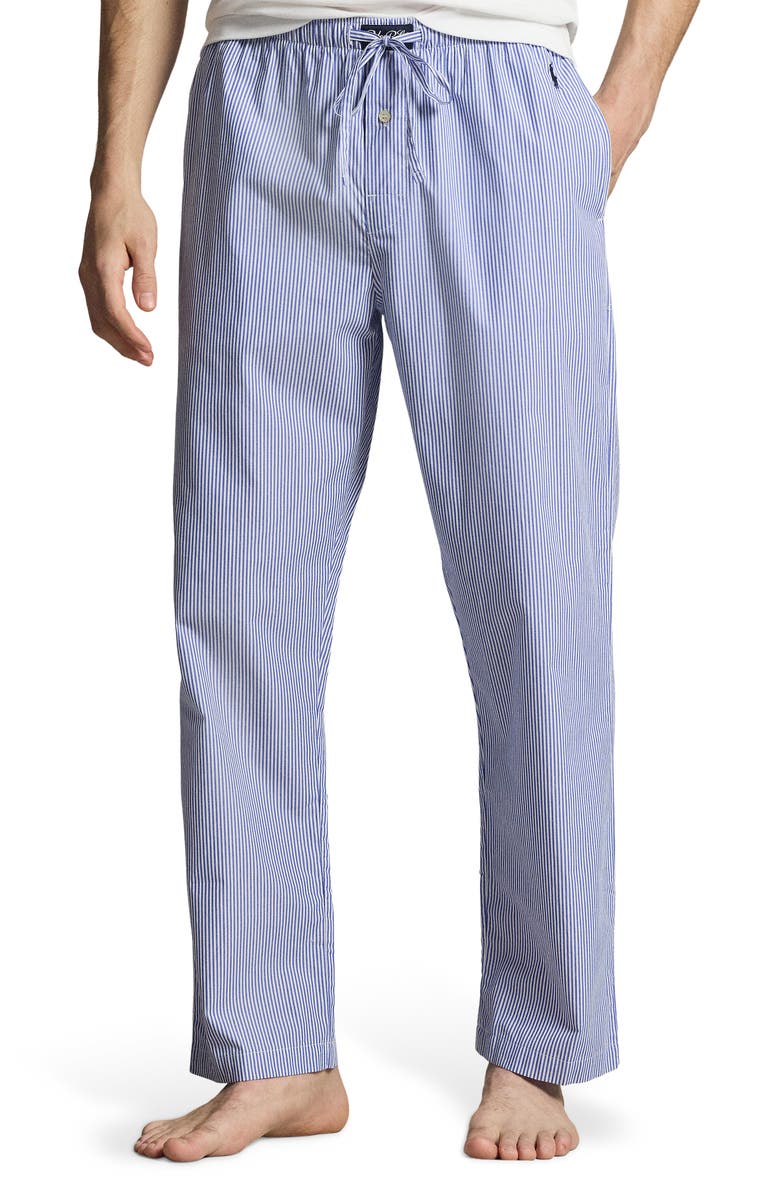 Polo Ralph Lauren Stripe Cotton Pajama Pants, Main, color, Valley Stripe Cruise Navy