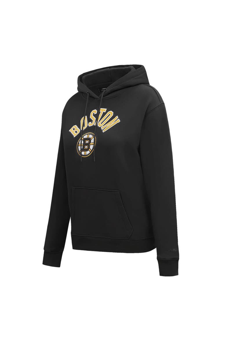 Women's Pro Standard Black Boston Bruins Classic Chenille Pullover Hoodie, Alternate, color, Black